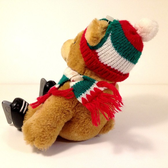 Vintage Dakin Ker-Plunk Holiday Ice Skating 9" Teddy Bear 1986 - Picture 3 of 11